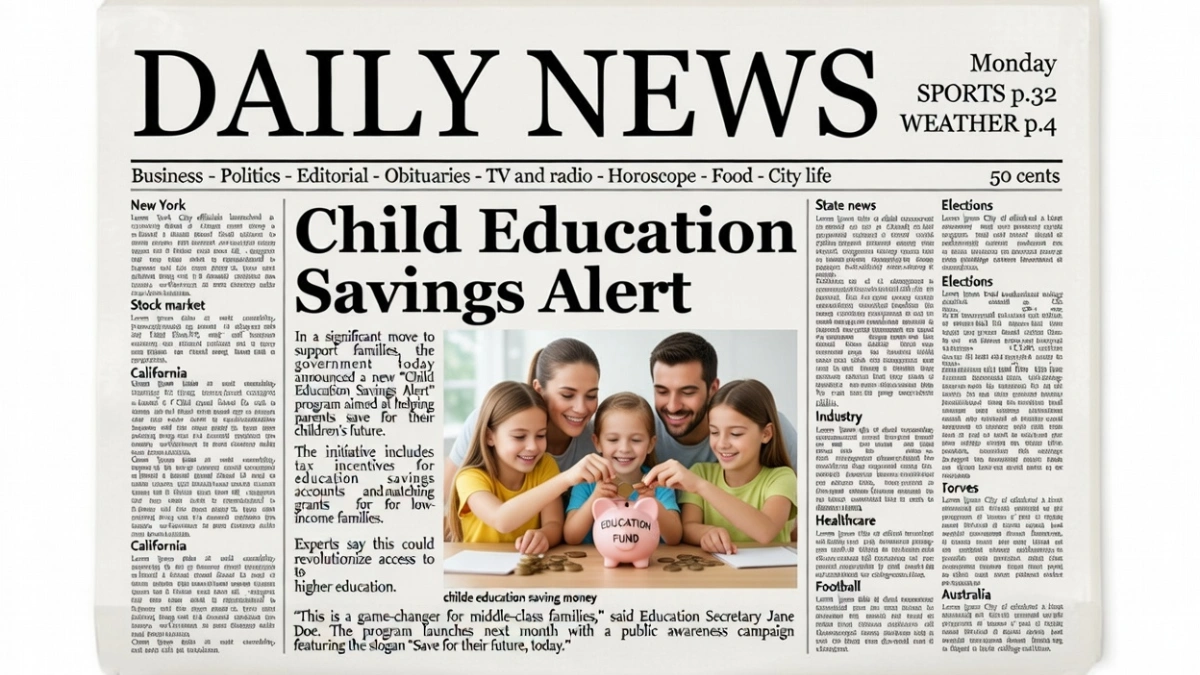 Child Education Savings Alert
